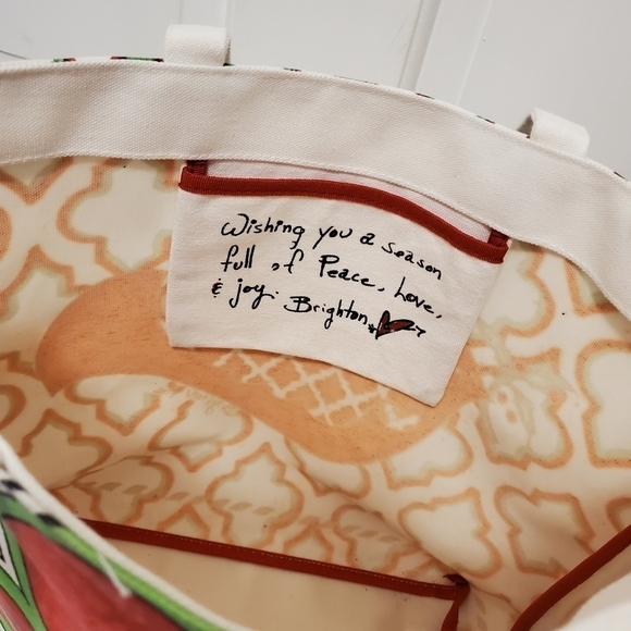 Brighton Love & Joy Holiday Large Canvas Tote - Picture 14 of 16